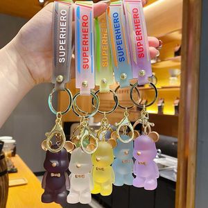 Crystal Bow Tie, Bear Keychain Pendant, Creative Little Bear Keychain, Cute Rackpack Pendant för män och kvinnor, par små gåva