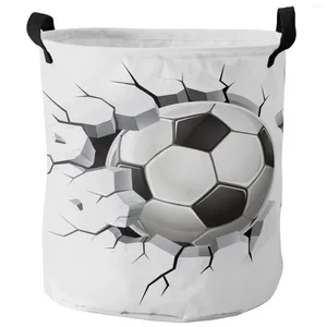 Laundry Bags Football Wall Crack Soccer Dirty Basket Foldable Waterproof Home Organizer Clothing Children Toy Storage