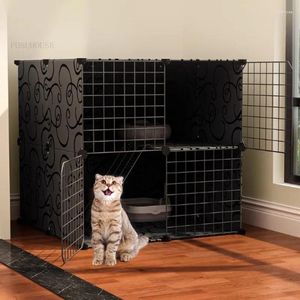 Cat Carriers Large Cage Home Durable Indoor Panoramic Villa Pet Products Free Space Fence Multi-cat Family Cattery F