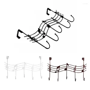 Hooks Wavy Musical Notes 5 Wall Mounted Coat Rack Clothes Door Hanger Elegant Finish Simple Design Decorative Household