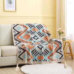 Blankets Knitted Blanket Bohemian Light Luxury Plush Thread Sofa Office Air Conditioning Cover