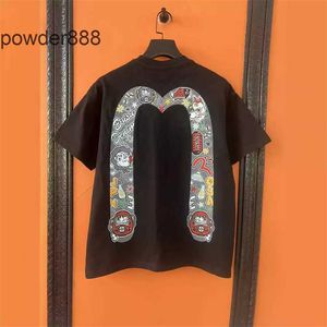 2024 Summer New Trendy Product Fushen Big m Print Casual Loose Round Neck Short Sleeve T-shirt