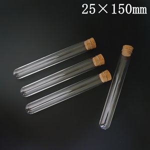 Dia 12mm To 25mm Lab Clear Plastic Test Tubes With Corks Stoppers Caps Wedding Favor Gift Tube Laboratory School Experiment