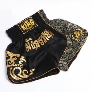 メンズボクシングパンツ印刷MMAショーツキックボクシングファイトグラップリングショートムエタイボクシングショーツ衣類サンダ240318