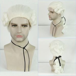 Парики Anogol Long Blonde Curly Wigantoinette Cosplay Wig for Men Wigs для Хэллоуина вечеринка Школа Рождество 1 % Кеп