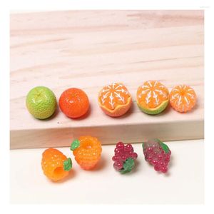 Decorative Flowers Mini Resin Fruite Raspberry Accessorie Flatback Fruits Strawberry For DIY Fashion Handmade Earring Making Doll House