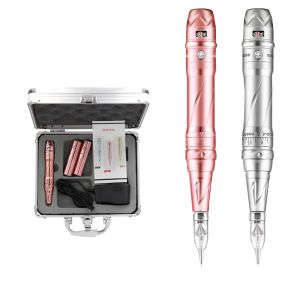 Guns 2 Batteris Precise Skala Justering Permanent Makeup Machine Tattoo Pen Kits Electric Cosmetic Tattoo Guns Set med mikronålar