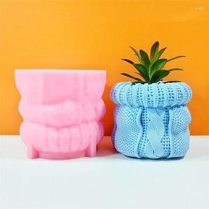 Vases DIY Knitted Hat Shape Silicone Flower Pot Mold Personalized Art Vase Home Decor