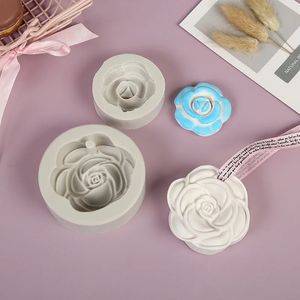 Camellia Rose Flower Soap Candle Mold Silicone Aromaterapy Gips Epoxy Mold Handgjorda heminredning gåvor
