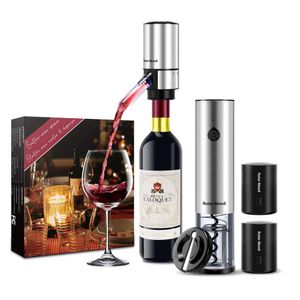 Electric Roter Mond Automatic Opener Set, Equipped Electric Decanter Aerator, Aluminum Foil Cutter with 2 Vacuum Plugs, 5-in-1 Wine Gift, Suitable for Family