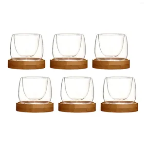 Copos de vinho copo de chá de vidro água resistente ao calor copos de parede dupla canecas de café expresso para bar cozinha restaurante festa