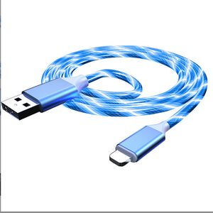 Micro USB Cable LED glowing Flowing Visible Light Luminescent 3.0 Charge Cord Type-C USB Cable for Samsung Xiaomi Huawei iPhone