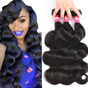 WEFTS Grade 9A Brasil, Cabelo Virgem Cabelo 4 Bundles Extensões de Cabelos Humanos Brasileiros Tecidas de Cabelo Brasileiras e Onduladas