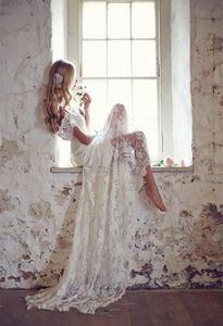 Günstigstes 2019 Sommer-Hochzeitskleid mit Spitze, schulterfrei, lange Brautkleider mit Reißverschluss hinten, China 1002960