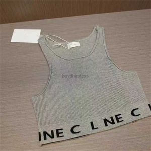 Designer Womens Tank Cel Tops T Shirts Summer Women Tops Tees Top Embroidery Sexig Off Shoulder Grey Casual ärmlös Backless Top Shirts Solid Stripe Color Vest