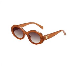 Herren-Designer-Sonnenbrille, Luxusmarke, Damen-Sonnenbrille 40194, modische Sonnenschutzbrille, europäische und amerikanische Retro-Oval-Sonnenbrille mit kleinem Rahmen, orange-grau