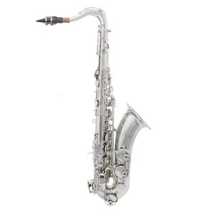 SLADE B Saxofone Tenor Plano Saxofone Novo Bb Top Instrumento Musical Saxe Silver Process Sax Profissional Botão Branco Shell Saxofone Sier Instrumento de Sopro