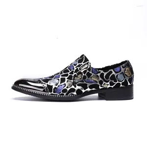 Casual Shoes Mens Loafers pekade Toe Leather Printed Western Dress Fashion Slip on Business Party