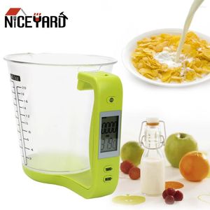 Ferramentas de medição Niceyard copo eletrônico balanças de cozinha digital copo anfitrião pesar copos de medição de temperatura com display LCD