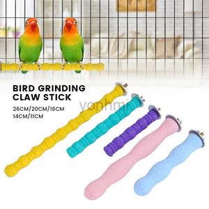 Sand Play Water Fun Pet Parrot Claw Sliping Stick Trä Stick Bird Perching Sand Paraket slipningstångständer Bitar leksak för papegoja burtillbehör 240402