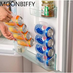 Hooks 1Pcs Home 4 Holes Drink Bottle Holder Beer Soda Can Storage Box Fridge Refrigeration Food Kitchen Organizer Accessories