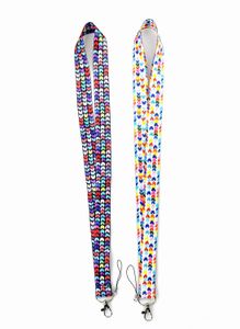 20 Stück mehrfarbiges Liebes-Lanyard-Regenbogen-Herz-Umhängeband für Schlüssel-ID-Karte, Designer-Telefonhülle, iPhone 15plus, 14, 13, Riemen, Ausweishalter, DIY-Hängeseil, Telefonzubehör