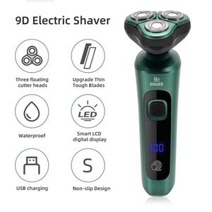 9D Electric Shavers Intelligent Shaver LCD Digital Display Three-Head Floating Razor USB uppladdningsbar tvätt Multifunktionsskägg Knife 2442