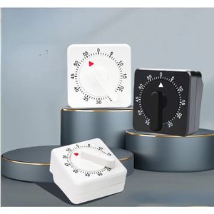 Kitchen Timer 60 Minutes Count Down White Silent Alarm Reminder Mechanical Timer Stopwatch for Classroom Homework Office Meeting