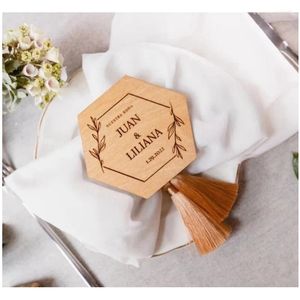 Tischsets, personalisierte Hochzeits-Untersetzer aus Holz, Baum, individuell lasergravierte Platte, ausgehöhltes Design