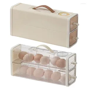 Förvaringsflaskor ägghållare unikt fack designlåda multifunktionell dubbelskikt behållare för kylskåp
