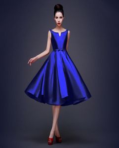 BurgundyRoyal BlueBlack Cocktail Dresses Elegant Taffeta A Line Knee Length Evening Formal Gowns Party Lace Up Back 20177533162