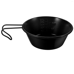 Tassen Outdoor Edelstahl Schalen Schalen Camping Cooking Gear Salat Kaffee Suppe Tassen mit Griffen Reis