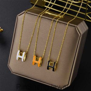 Hot selling titanium steel letter necklace womens simple metal clavicle chain pendant net red cool style neck chain neck accessories