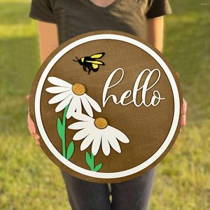 Decorative Flowers Spring Front Door Decor FlyBee With Daisy Hello Wreath Get Sign