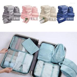 収納バッグ8pcs/set荷物スーツケース服袋ポータブル防水防水防水装置旅行トイレタリー化粧品オーガナイザー