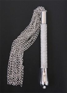 BDSM Correntes de Metal Chicote Flogger Ass Spanking Bondage Para Casais Fetiche Alça de Diamante com Corrente de Metal Chicotes Brinquedos Sexuais para Melhor qualidade