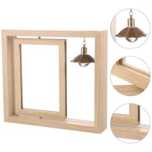 Frames Po Frame Rotary Picture Unique Holder Wooden Lovers Home Decor Rotating Design