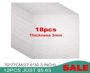 7077CM DIY 3D Brick Wall Stickers Hem Dekoration vardagsrum sovrum dekor skum själv adluensiv tapet konst hemvägg dekaler7701045