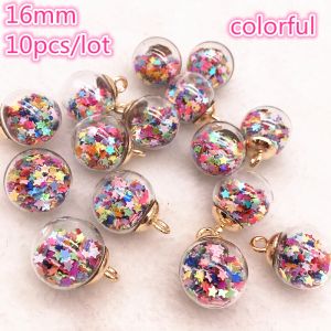 10pcs 16mm renkli şeffaf top cam yıldız takılar kolye Saç aksesuarları bulun Takı Takıları Küpe