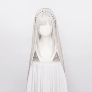 Wigs Ccutoo Synthetic Hair Re：ゼロエミリアのコスプレとは異なる世界での人生のかつら長いスライバー長いストレート100cmブレイドスタイル