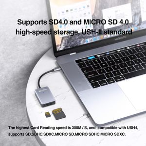 UHS-II High Speed ​​Card Reader, USB C SD 4.0 Memory Card Reader, för SDXC, SDHC, SD, MMC, Micro SDXC, Micro SD, Micro SDHC Card