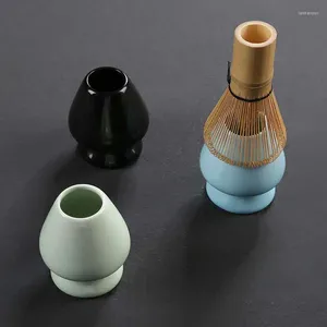 Bandejas de chá dayan tang utensílios batedor matcha em pó estilo japonês conjunto de cerâmica suporte de colher ferramentas