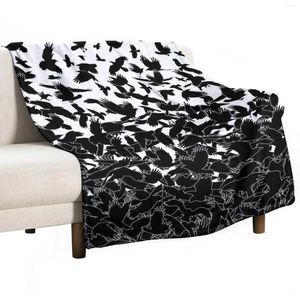 Coperte Corvo Corvo Uccelli in volo Astratti Goth Modello Halloween Coperta da tiro per bambini Morbida di lusso