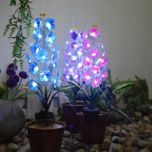 Solar LED Light Hydrangea Wild Flower Outdoor Garden Lawn Lamps For Garden and Vegetable Patch Patio Country House Decoration