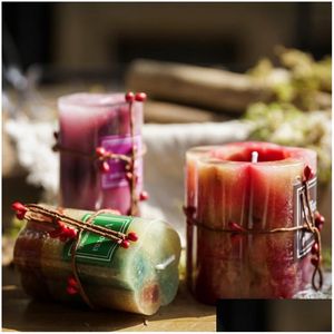 Candele Candela da tè senza fumo Romantico Fiore decorativo Petalo Cera di soia naturale San Valentino Matrimonio Natale Aromaterapia Goccia Deliv Dhn7U