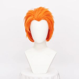 Семена париков чаки оранжевый короткий синтетический косплей парик невесты из теплостойкого теплоустойчивого косплей -костюма для волос + кепку для парика