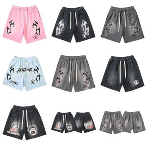 Trendy summer casual sports mens and womens washed and worn-out shorts cropped pants