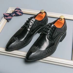 Scarpe nere oxfords for men laceup punta di punta da uomo scarpe formali da uomo scarpe da matrimonio fatte a mano marrone taglia 3846