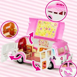 DIY tun vor, Puppenhaus Familie Picknick Möbel Puppen Rollenspiele Forest Animal Car Bus Set Little Critters Home Geschenke Spielzeug für Mädchen