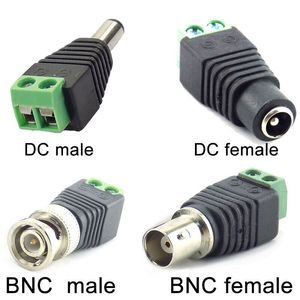 2/5/10pcs 12V DC BNC Manlig kvinnlig anslutning Coax Cat5 Video Balun Adapter Plug för LED -striplampor CCTV -kameran tillbehör